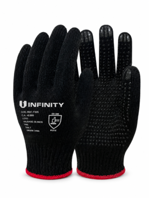 Luva Tricotada com Pigmento Preta Infinity EPI F305